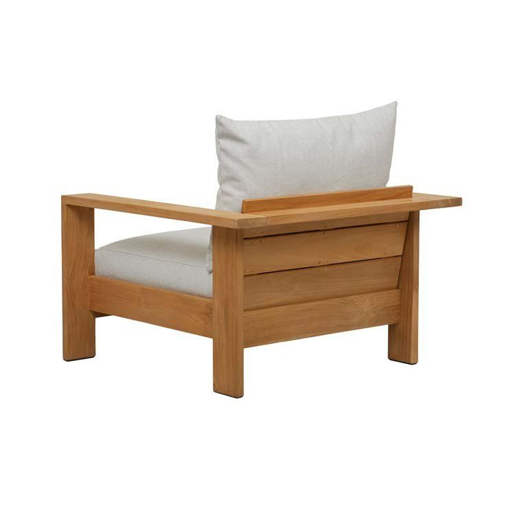 Hamptons 1 Seater Sofa - Oyster and Natural Teak